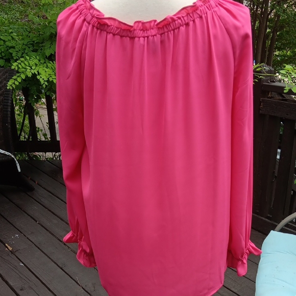 Talbots Fuchsia Ruffle Blouse - Picture 5 of 10